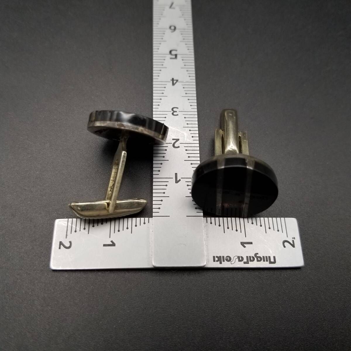 メキシコ 925 シルバー 大粒 オニキス ボーダーライン ヴィンテージ