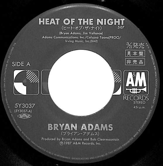 EP1枚 / ブライアン・アダムス(BRYAN ADAMS) / Heat Of The Night