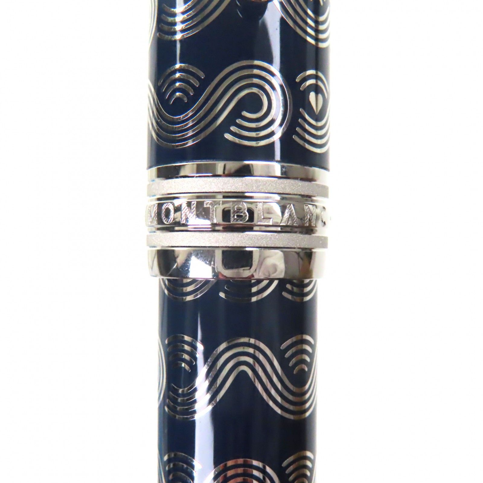  モンブラン マイスターシュテュック アラウンド ザ ワールド イン 80デイズ ソリテール ル グラン ペン先18 K Fニブ ホワイトスター 万年筆 ネイビー シルバー 箱 ケース付き メンズ 万年筆 万年筆 インク