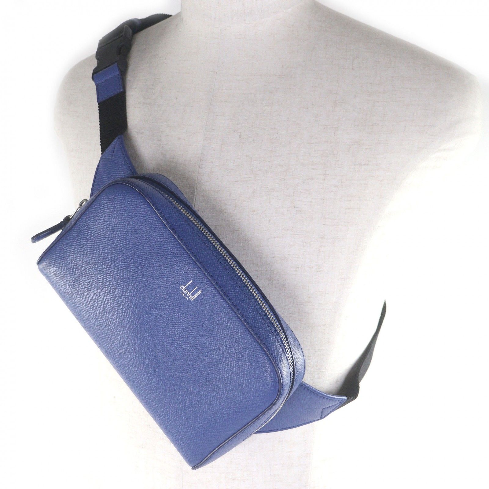 極美品□Dunhill ダンヒル カドガン レザー ロゴ入り ウエストバッグ