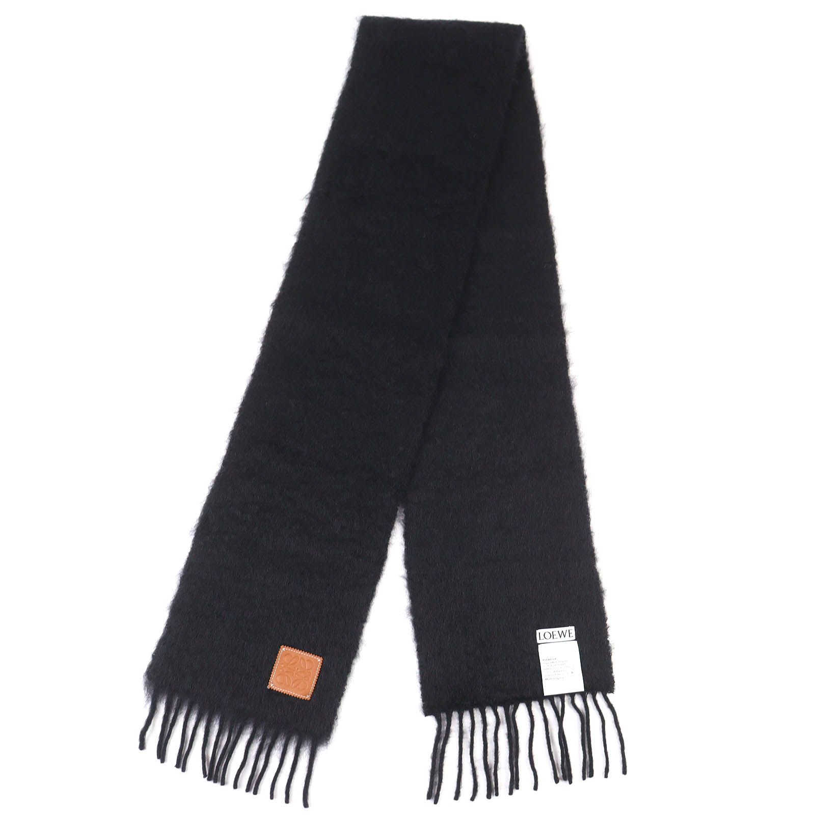 極美品△LOEWE ロエベ モヘア ウール アナグラムレザーワッペン