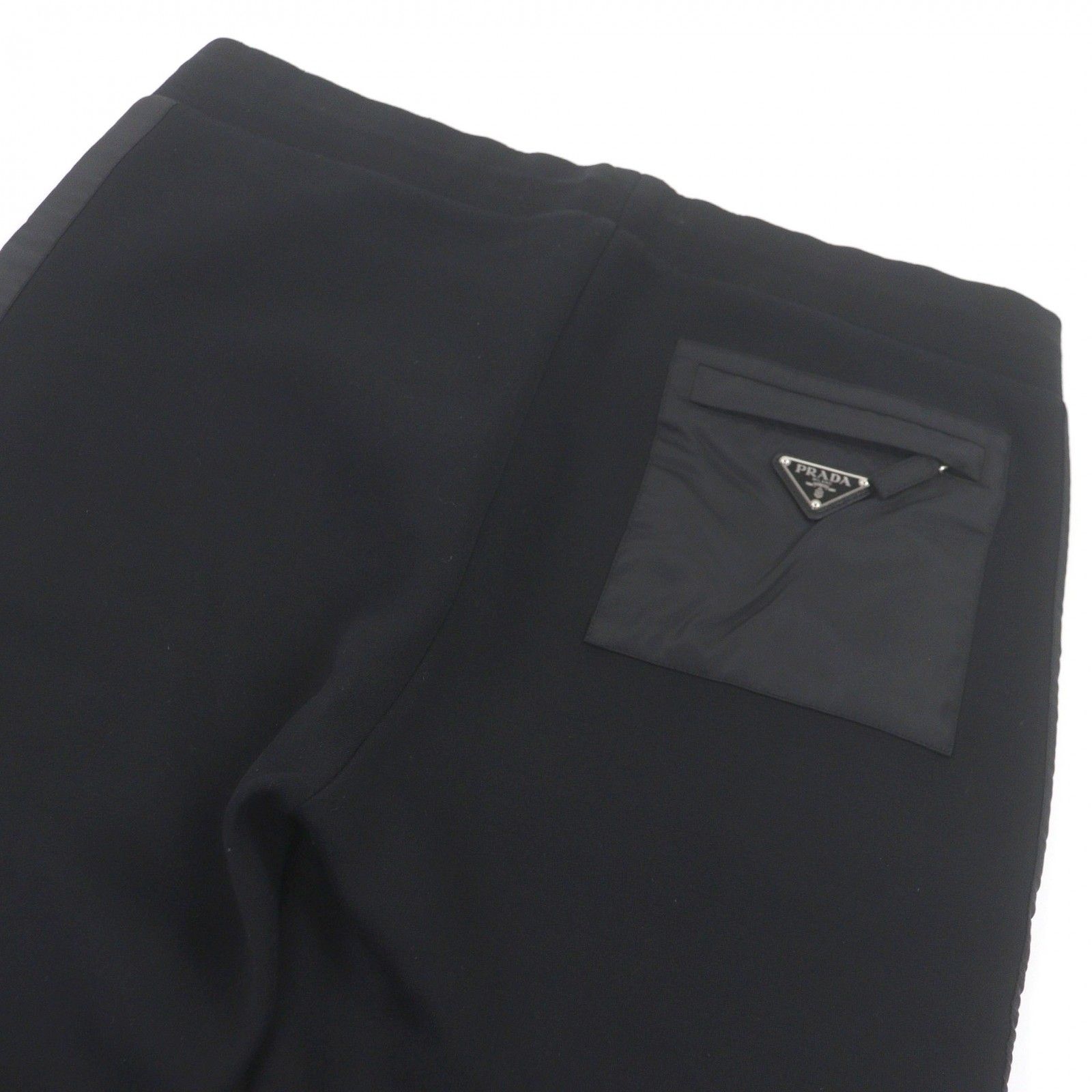 極美品□PRADA プラダ UJP112 トライアングルロゴ 三角プレート サイド 
