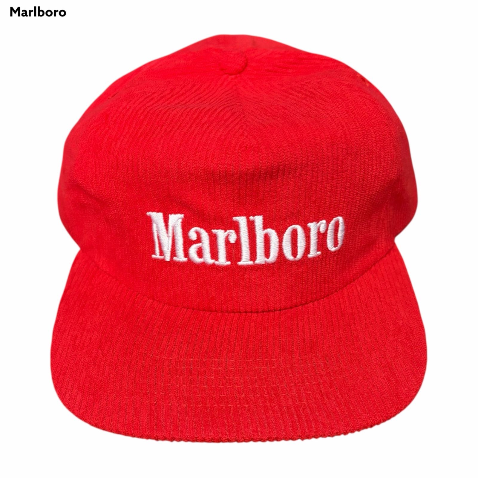 Marlboro Logo Embroidery Corduroy Cap Trucker Cap マールボロ