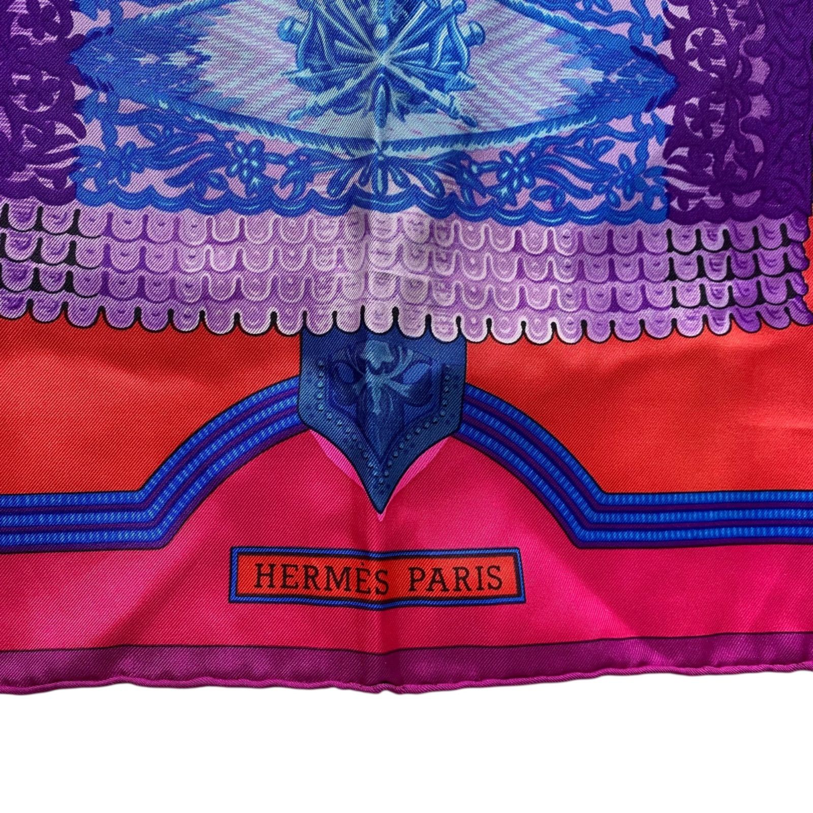 エルメス カレ90 Greece France シルクスカーフ ピンク HERMES AC0164