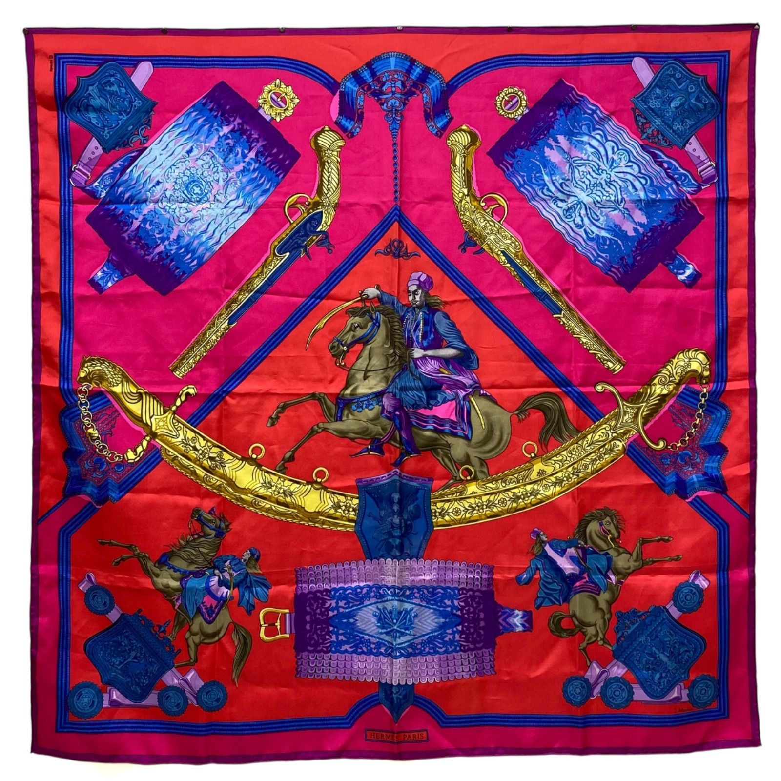 エルメス カレ90 Greece France シルクスカーフ ピンク HERMES AC0164