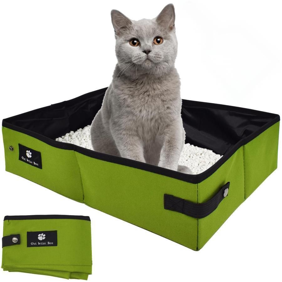 折りたたみ式 防水 ポータブルトイレ 携行猫用 猫トイレ 猫用 ポータブル トイレ 折りたたみ 45×35×13cm 携帯 猫トイレ 防水 撥