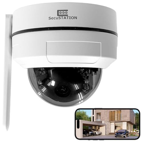 SecuSTATION セキュガードDUFO 屋外 防犯カメラ 監視カメラ パンチルト ドーム型 500万画素 クラウド 録画 ワイヤレス WiFi 夜間カラー マイク スピーカー 搭載 自動追跡 Alexa対応 防犯設備士推薦 メーカー SC DE 5 m