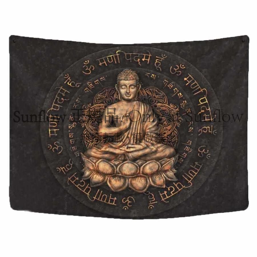 送料無料】風水 タペストリー 座禅菩薩 観音菩薩 仏像 後光 絵 絵画