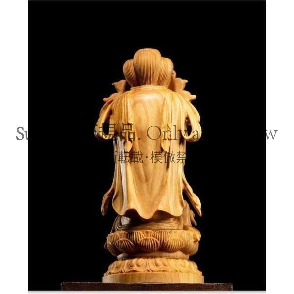 送料無料】置物 仏像 二頭身 木製 座禅菩薩観音像 彫刻 仏具 観音様