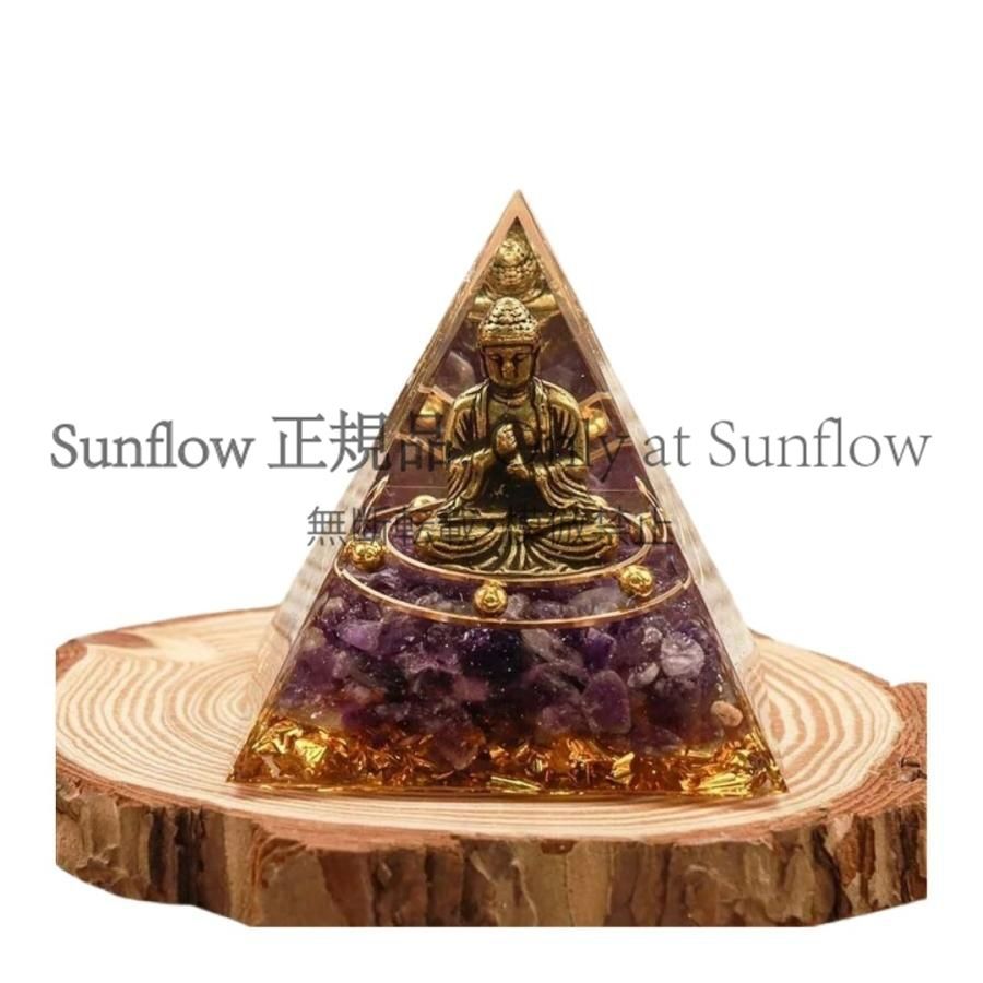 送料無料】オルゴナイト 悟りの結晶 仏様紫石or黒石 置物 大仏 観音