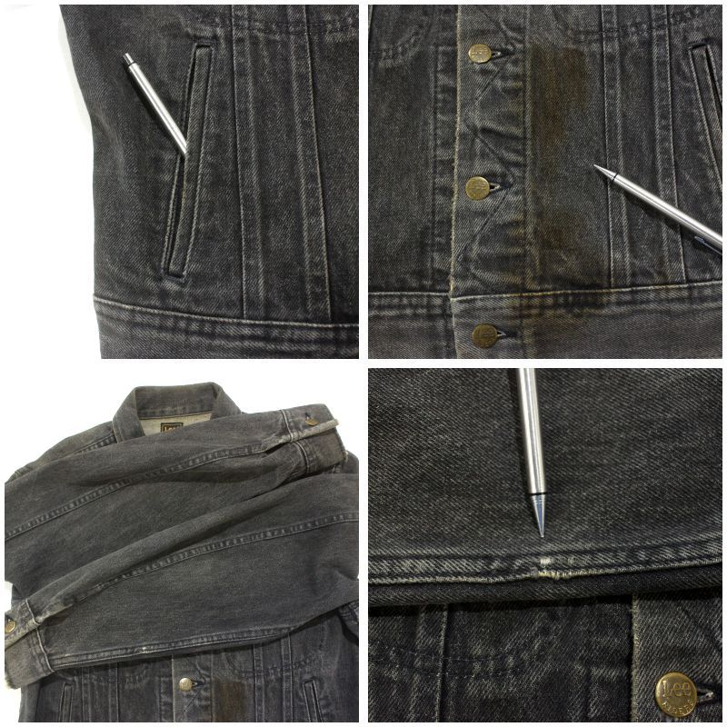 80s USA製 vintage Lee 220 ブラックデニム デニムジャケット メンズ M