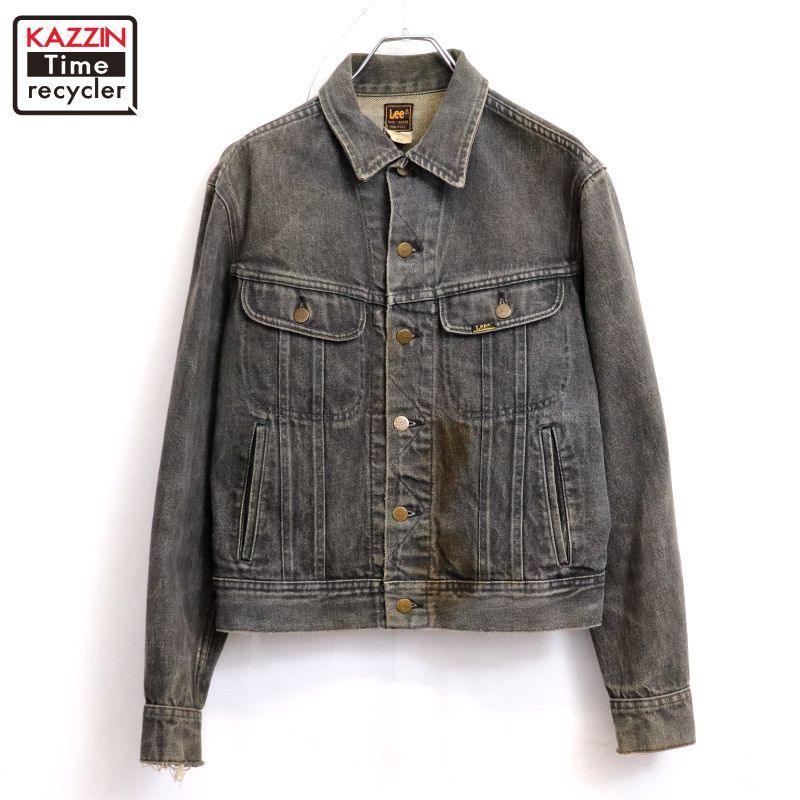 80s USA製 vintage Lee 220 ブラックデニム デニムジャケット メンズ M