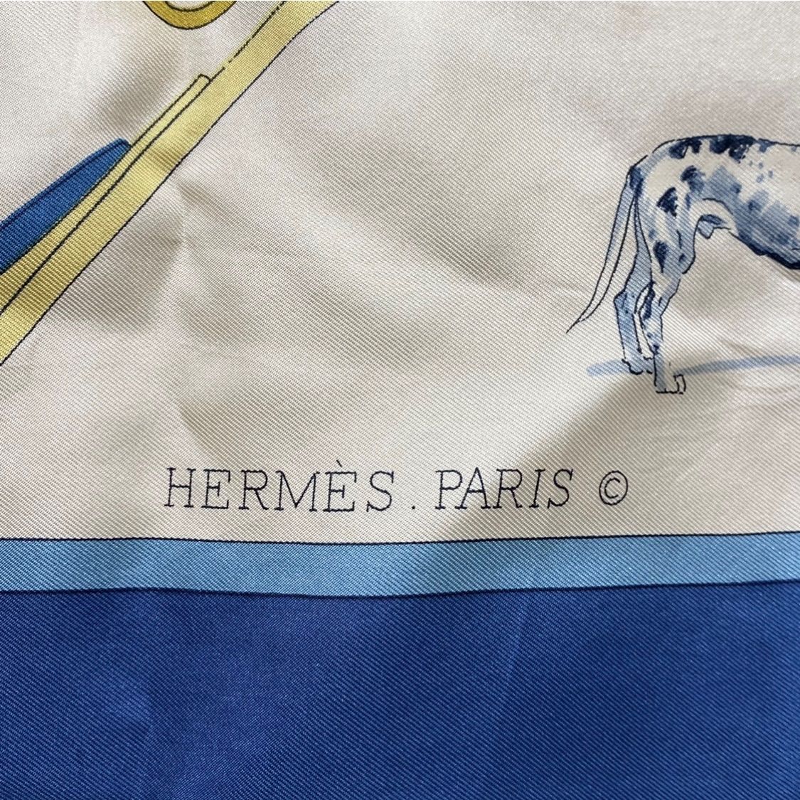 エルメス カレ90 CARROSSIER シルクスカーフ 馬車職人 ネイビー HERMES