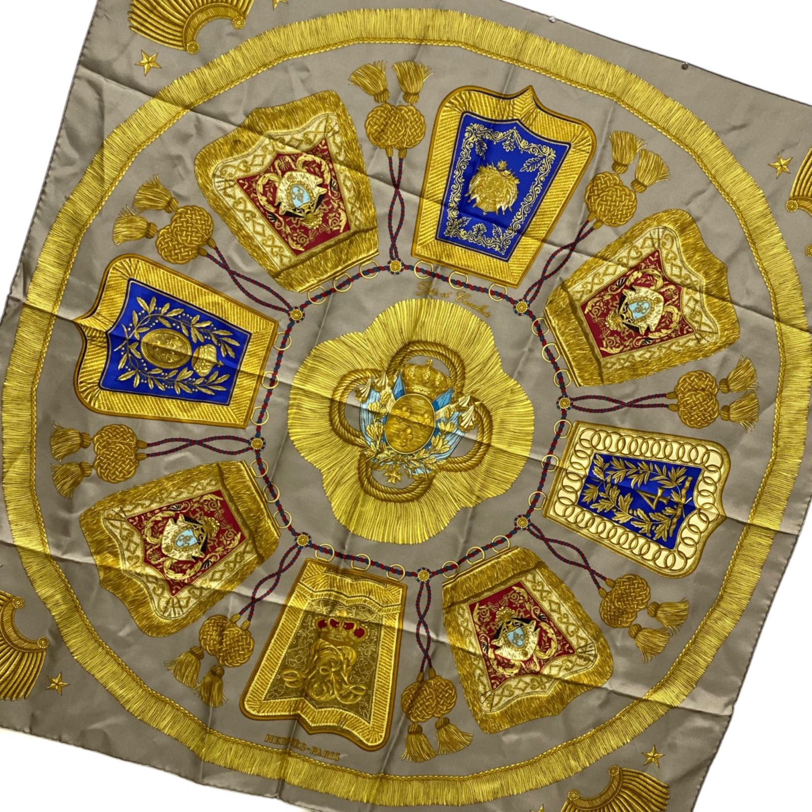 エルメス カレ90 Poste et Cavalerie シルクスカーフ サーベル飾り袋