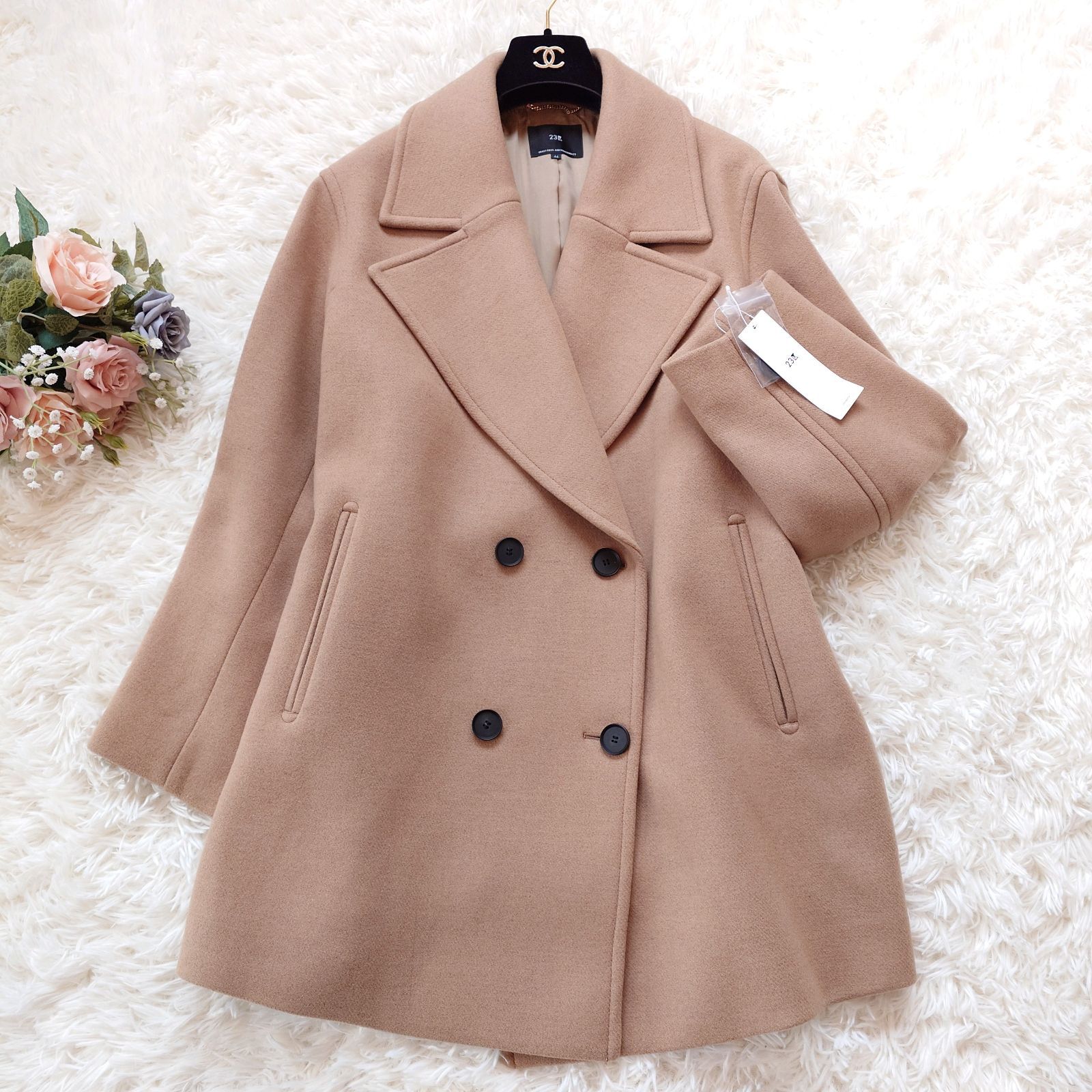 新品 完売 23区 ソフトメルトン Pコート ピーコート 大きいサイズ