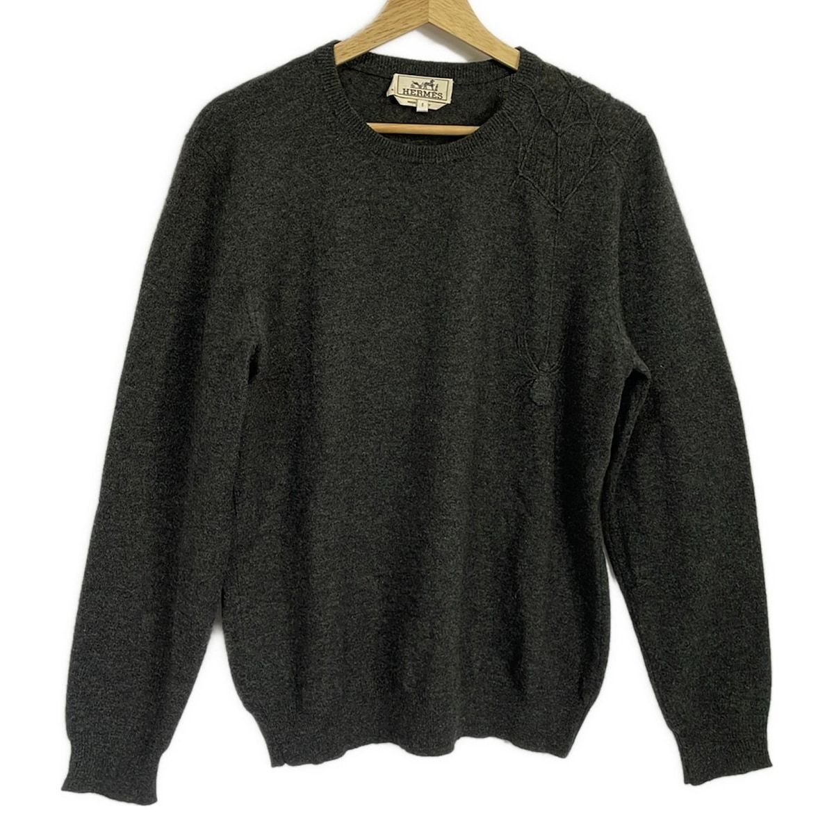 HERMES(エルメス) 長袖セーター サイズS メンズ美品 ダークグレー