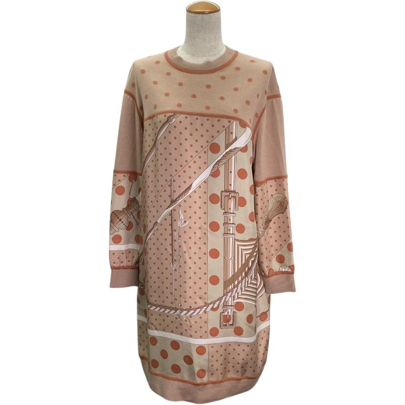 エルメス HERMES Clic Clac a Pois ツイルレーヌニットワンピース
