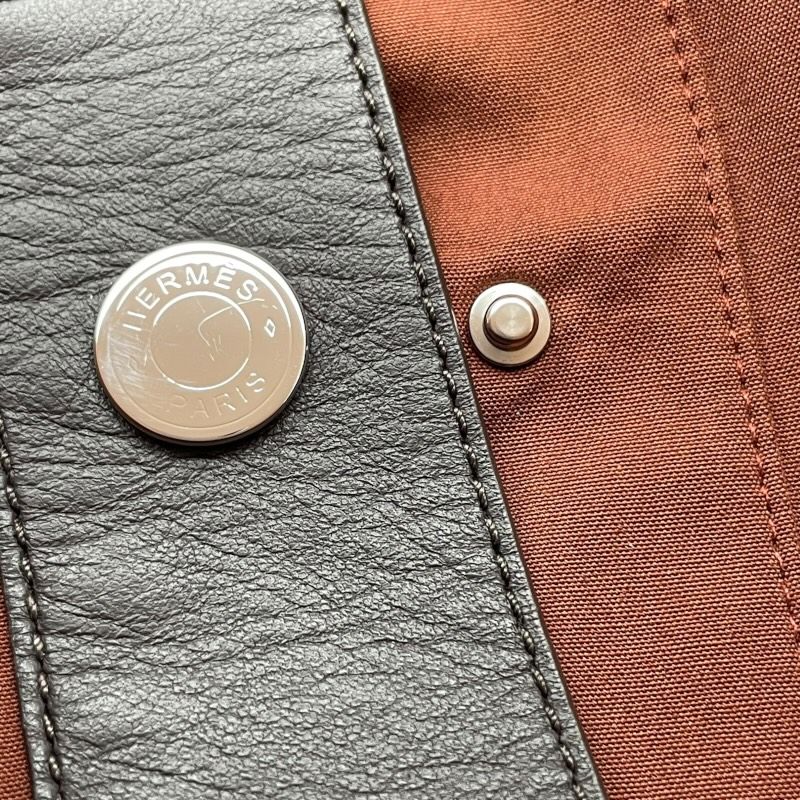 エルメス HERMES レザー切替スプリングコート 5E0146DE ブラウン  