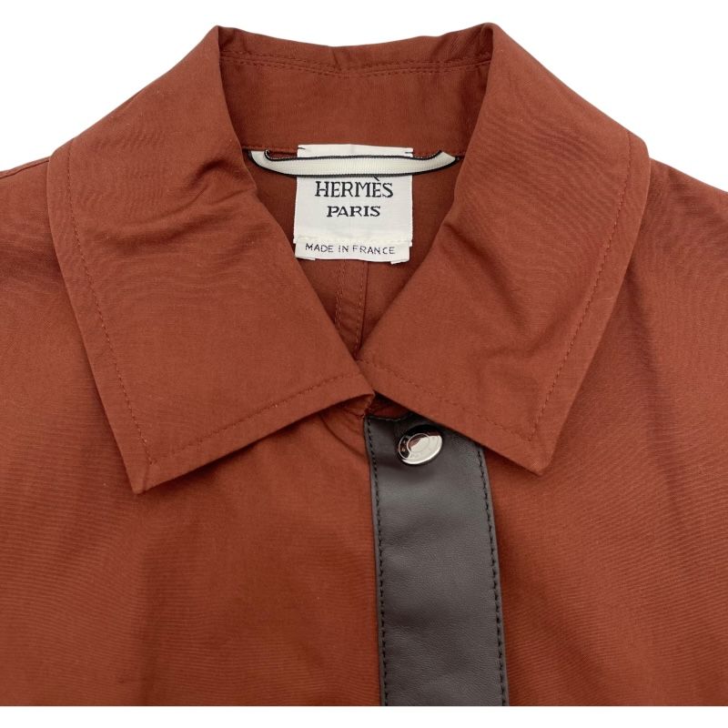 エルメス HERMES レザー切替スプリングコート 5E0146DE ブラウン  