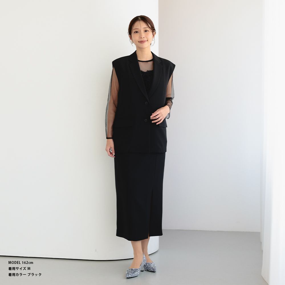 セットアップドレス レディース ジレ ワンピース ロング 結婚式 325279