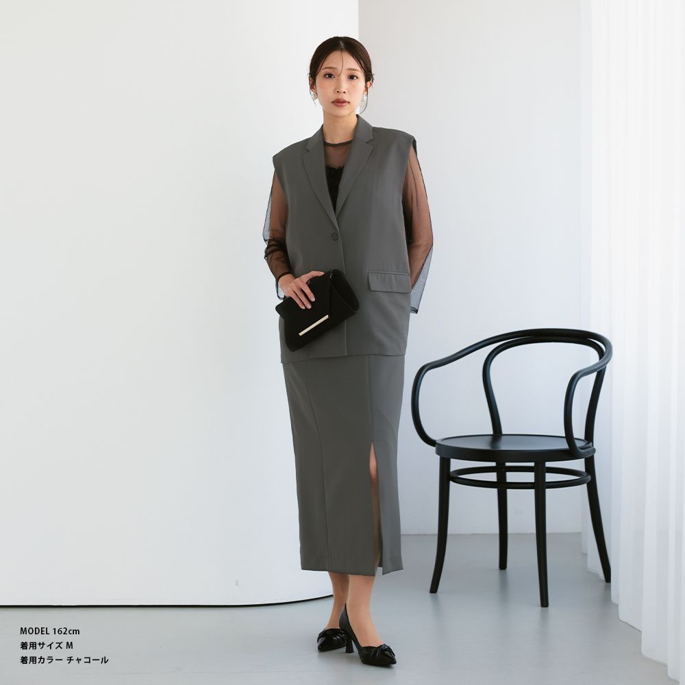 セットアップドレス レディース ジレ ワンピース ロング 結婚式 325279