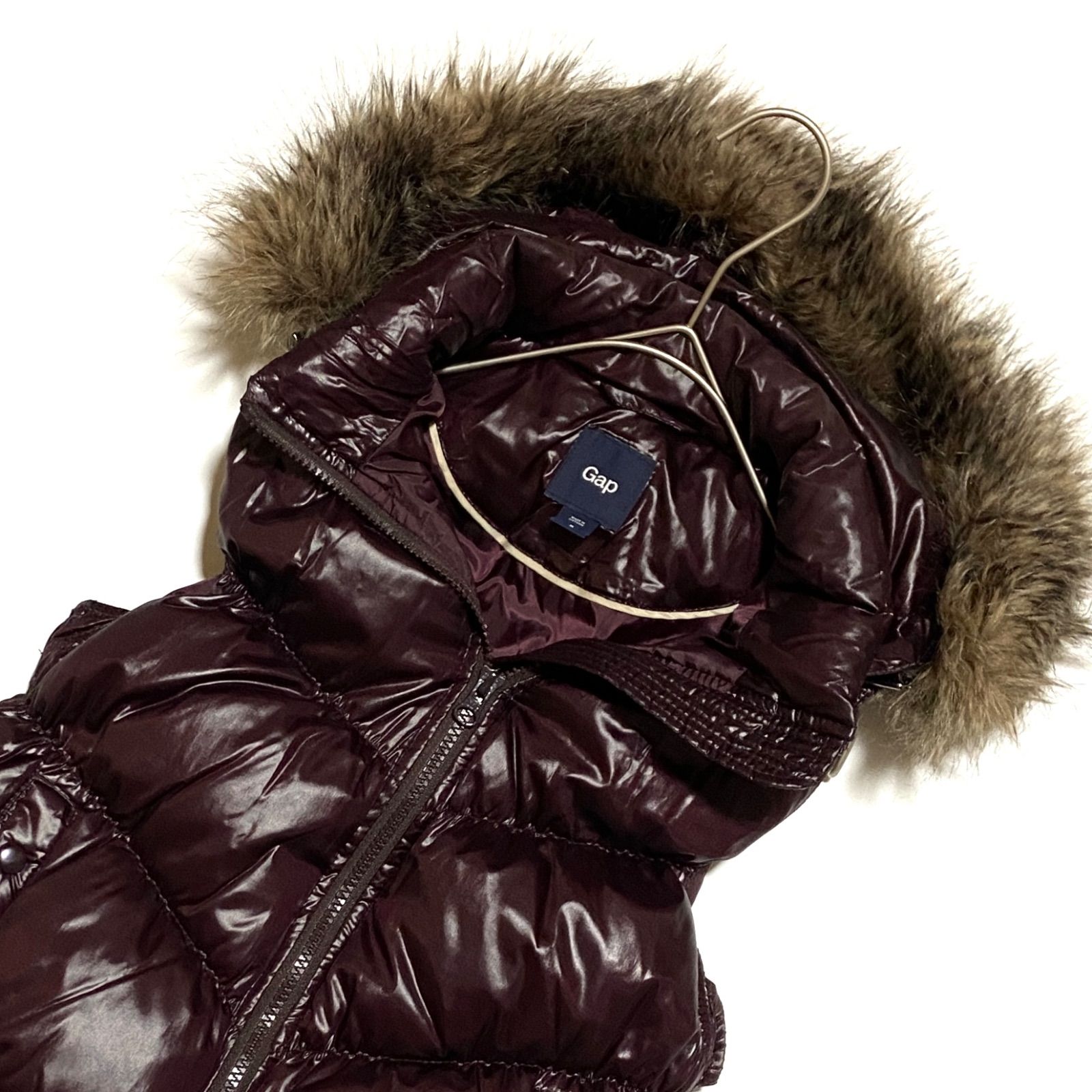 y2k 平成 ギャル GAP ギャップ ダウンベスト ファー フード ダウン