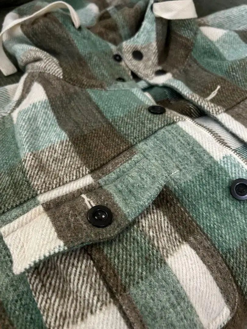 48 ナイジェル ケーボン コットン フランネル フード シャツ