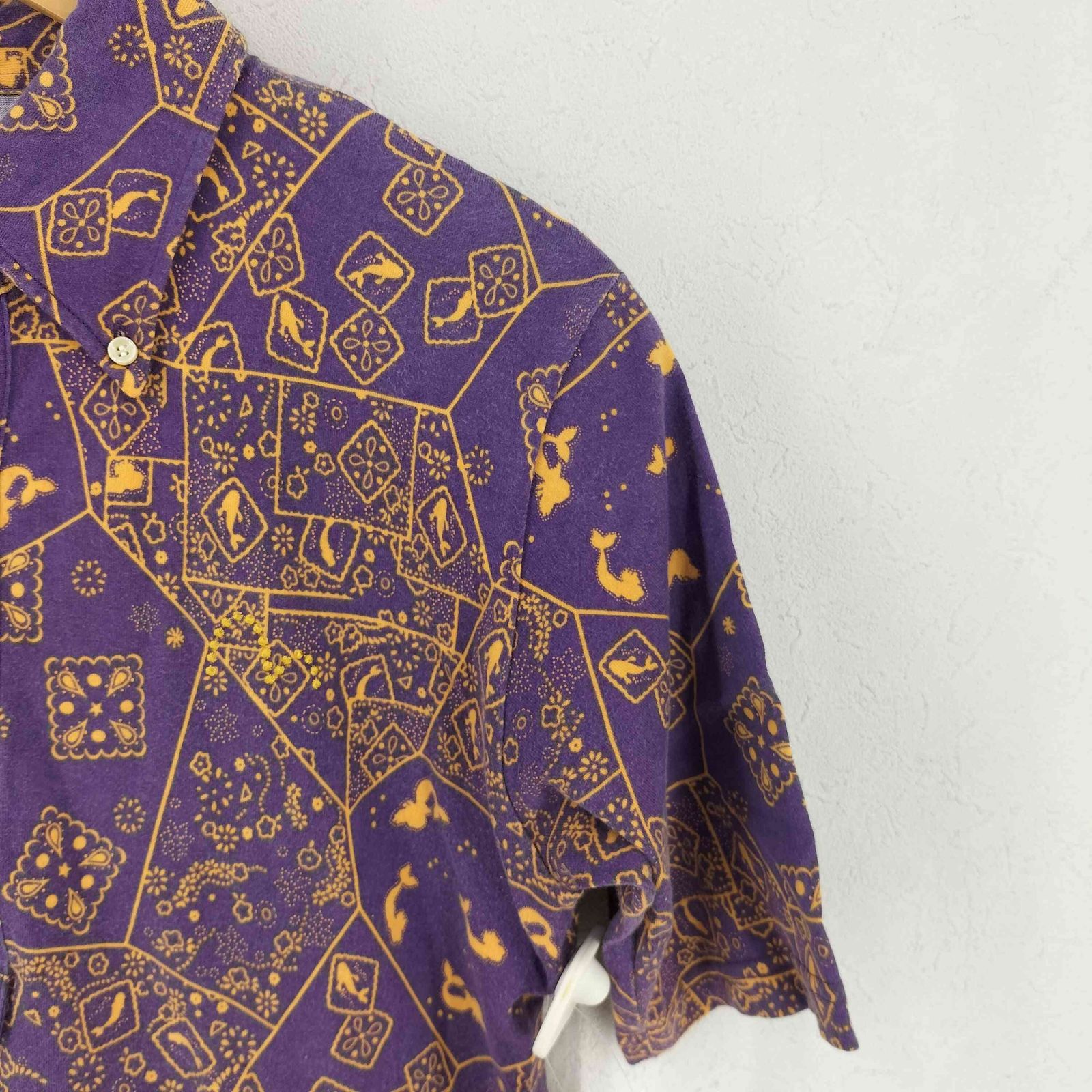 エヴィス EVISU 総柄 ボタンダウン プルオーバー シャツ メンズ JPN：1