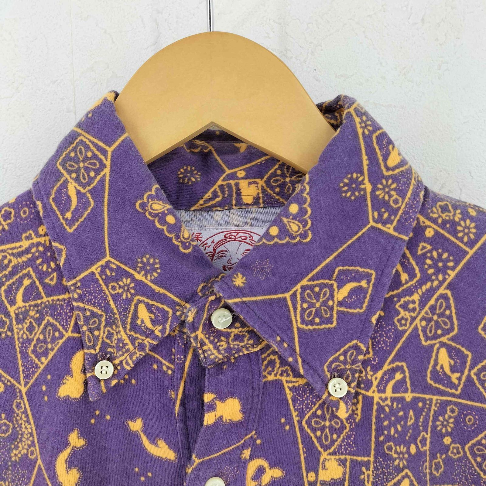 エヴィス EVISU 総柄 ボタンダウン プルオーバー シャツ メンズ JPN：1