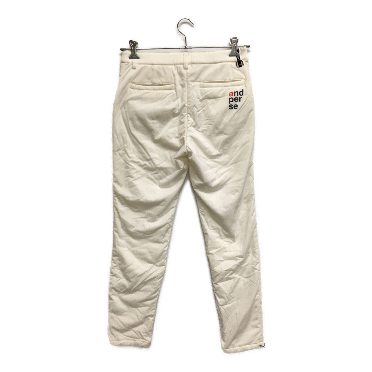 中古 レディース アンパスィ and per se パンツ M 白 ホワイト 中綿 D