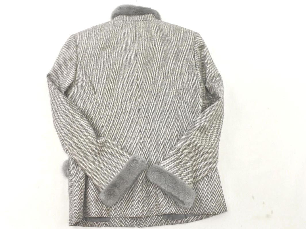 JUN ASHIDA ジュンアシダ カシミヤ混 ファー ジャケット size11/グレー