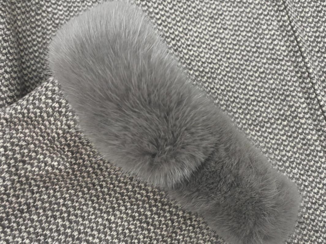 JUN ASHIDA ジュンアシダ カシミヤ混 ファー ジャケット size11/グレー