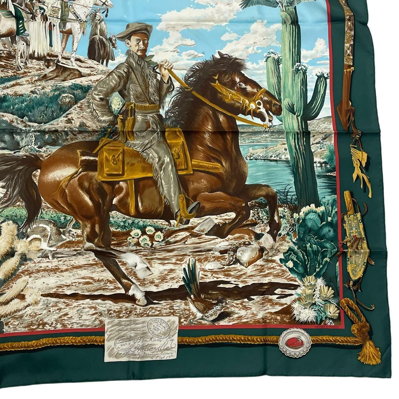 極美品 エルメス HERMES カレ90 スカーフ 熱帯のモダニズム 箱付