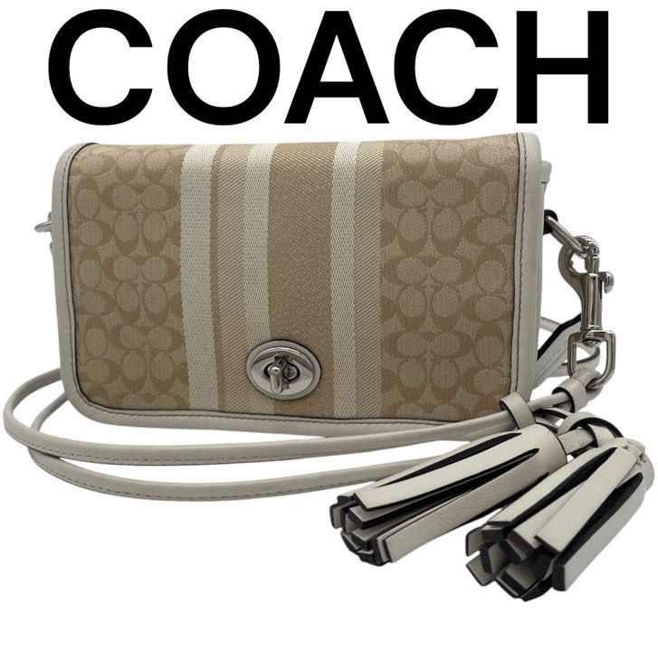 COACH　コーチ　ショルダーバッグ　シグネチャー　19919　フリンジ COACH コーチ ショルダーバッグ シグネチャー 19919 フリンジ シルバー