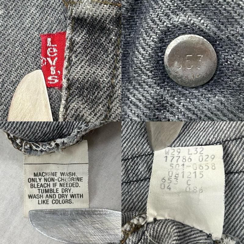 リーバイス USA製 80s 86年製 501 ボタン裏653 W29L32 グレー ボタン