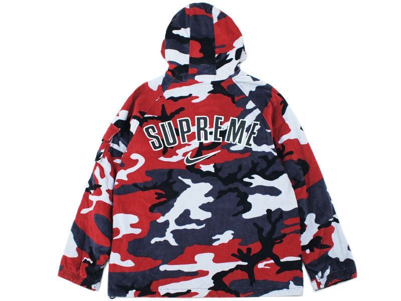 シュプリームナイキアークコーデュロイジャケット/赤/S 22SS【未使用】Supreme / Nike Arc Corduroy Hooded Jacket Red Camo