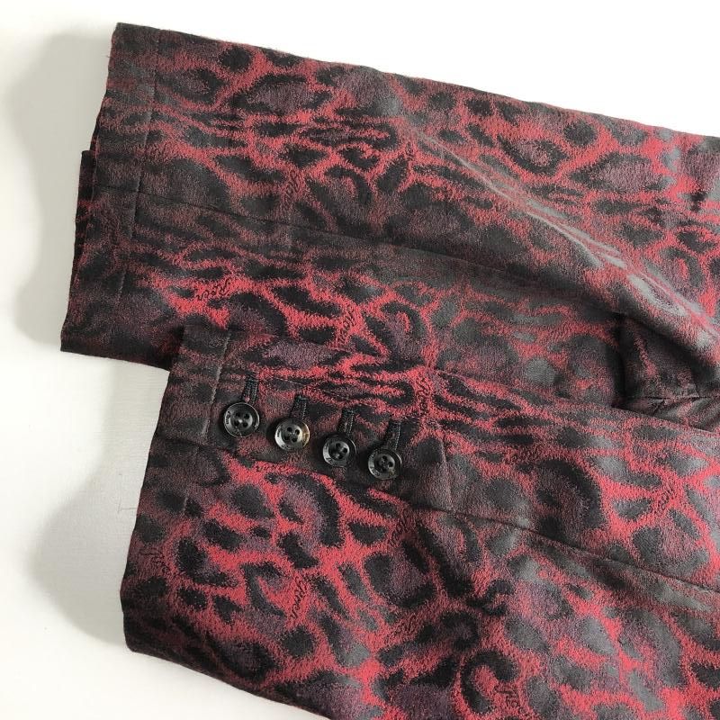 中古】ROEN レオパード テーラードジャケット ブラック レッド ロエン