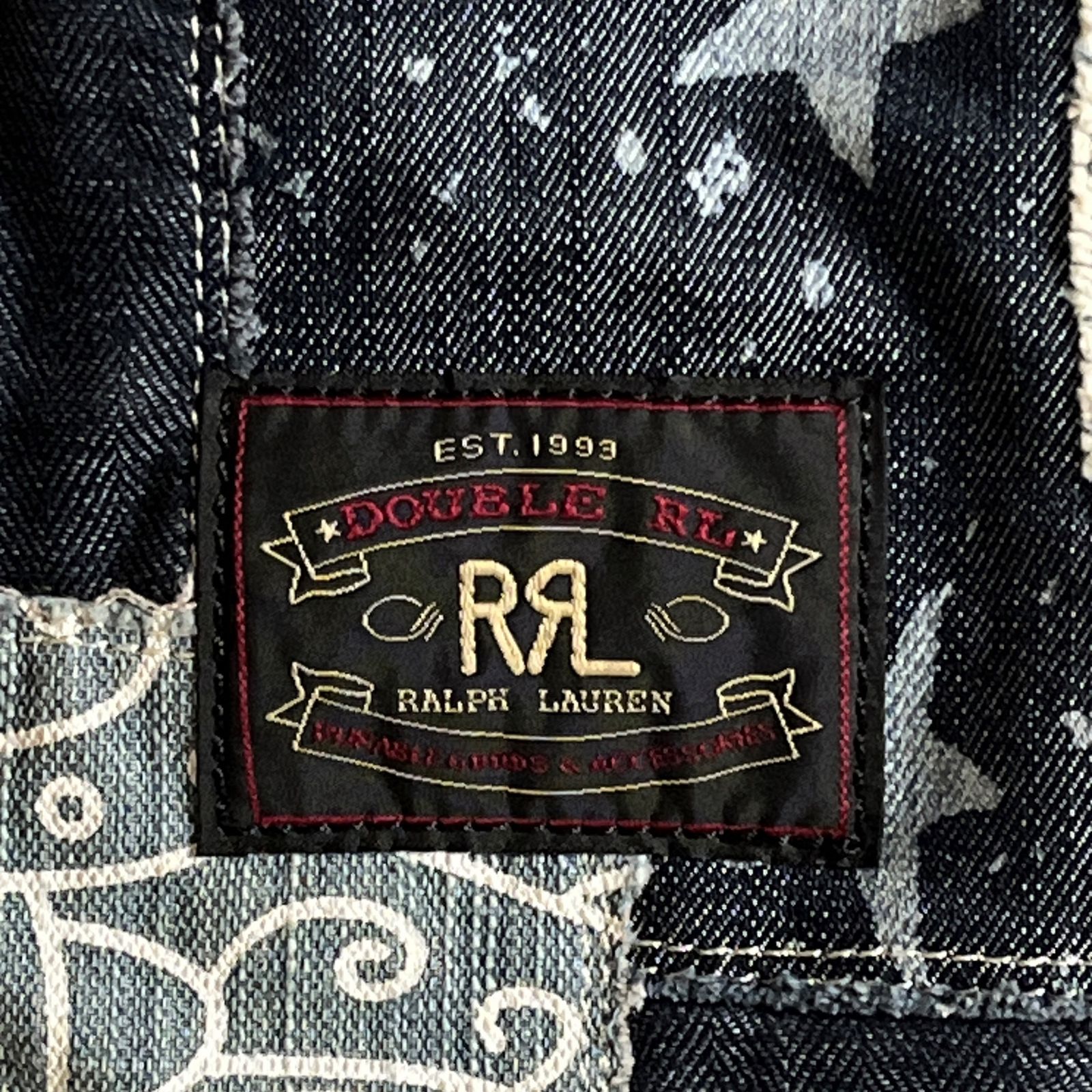 RRL レザー パッチワークデニム トートバッグ ベルト付き ダブルアール RRL レザー パッチワークデニム トートバッグ ベルト付き ダブルアール