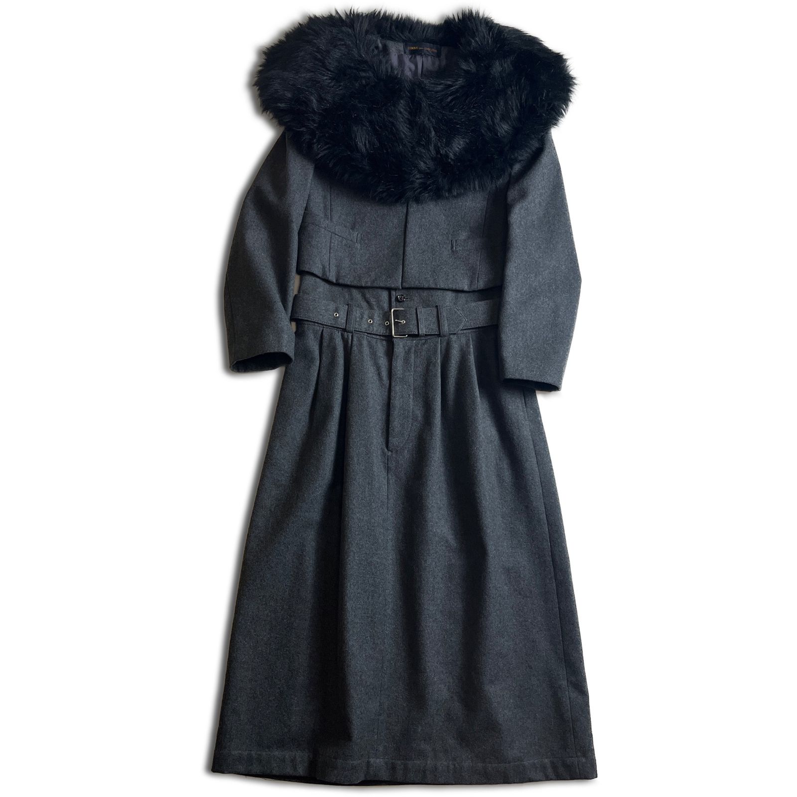 AD1989】COMME des GARCONS アクリルファー ウール セットアップ 