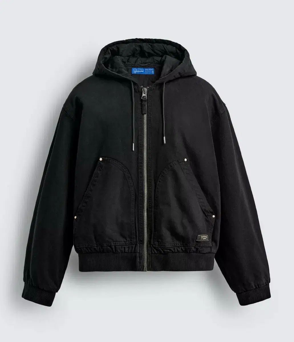 ZARAザラ フード付きダウンジャケット XLドローコードブラック ZARA 