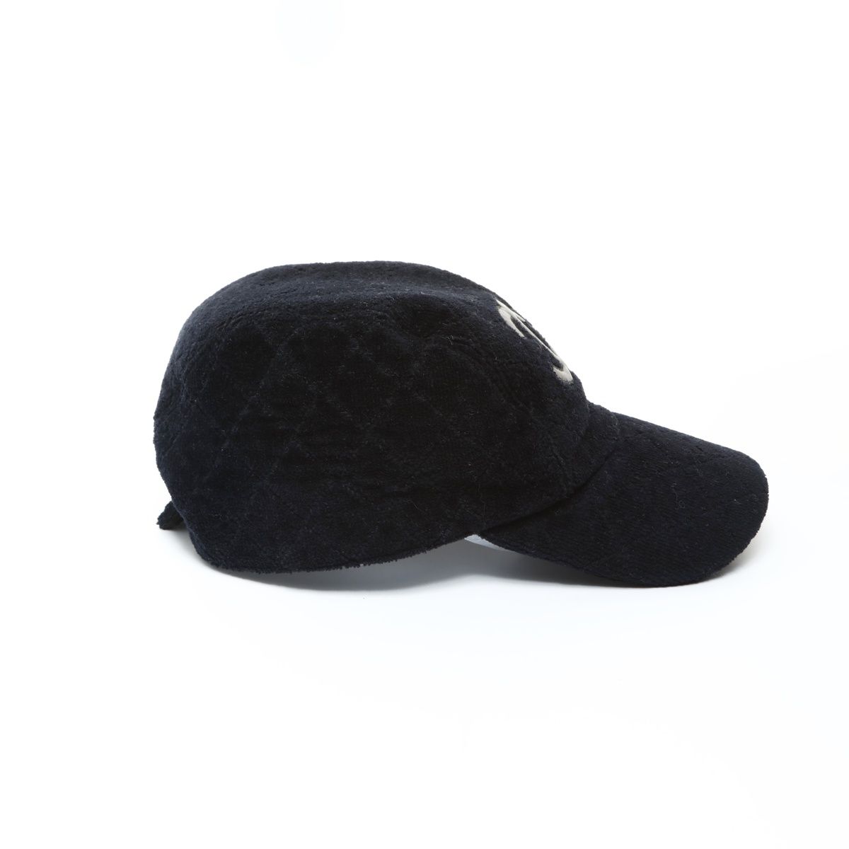 値下げ　新品タグ付き　シャネル　CHNEL キャップ　パイル地　黒 CHANEL - CHANEL シャネル ハートココマーク パイル キャップ サイズM