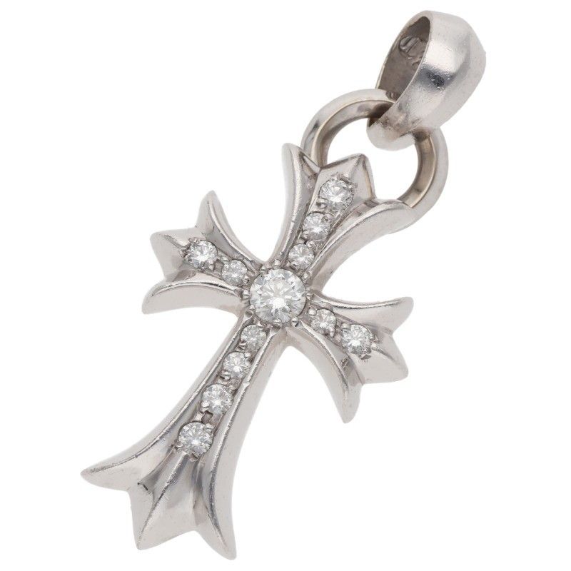 クロムハーツ 18KWG CH CRS SML P/D/スモールCHクロス PAVEダイヤ