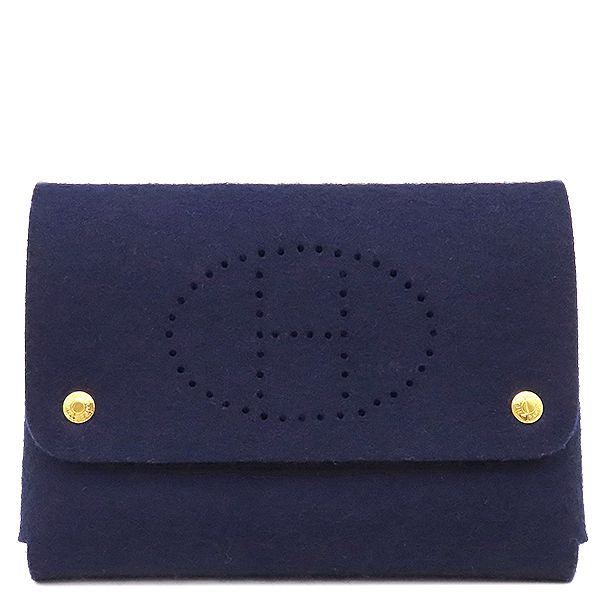 エルメス HERMES ポーチ エテュイカルトGM トランプケース フェルト