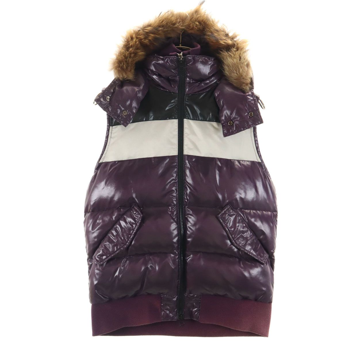 PPFM ピーピーエフエム ダウンベスト M パープル ペイトンプレイス メンズ 古着