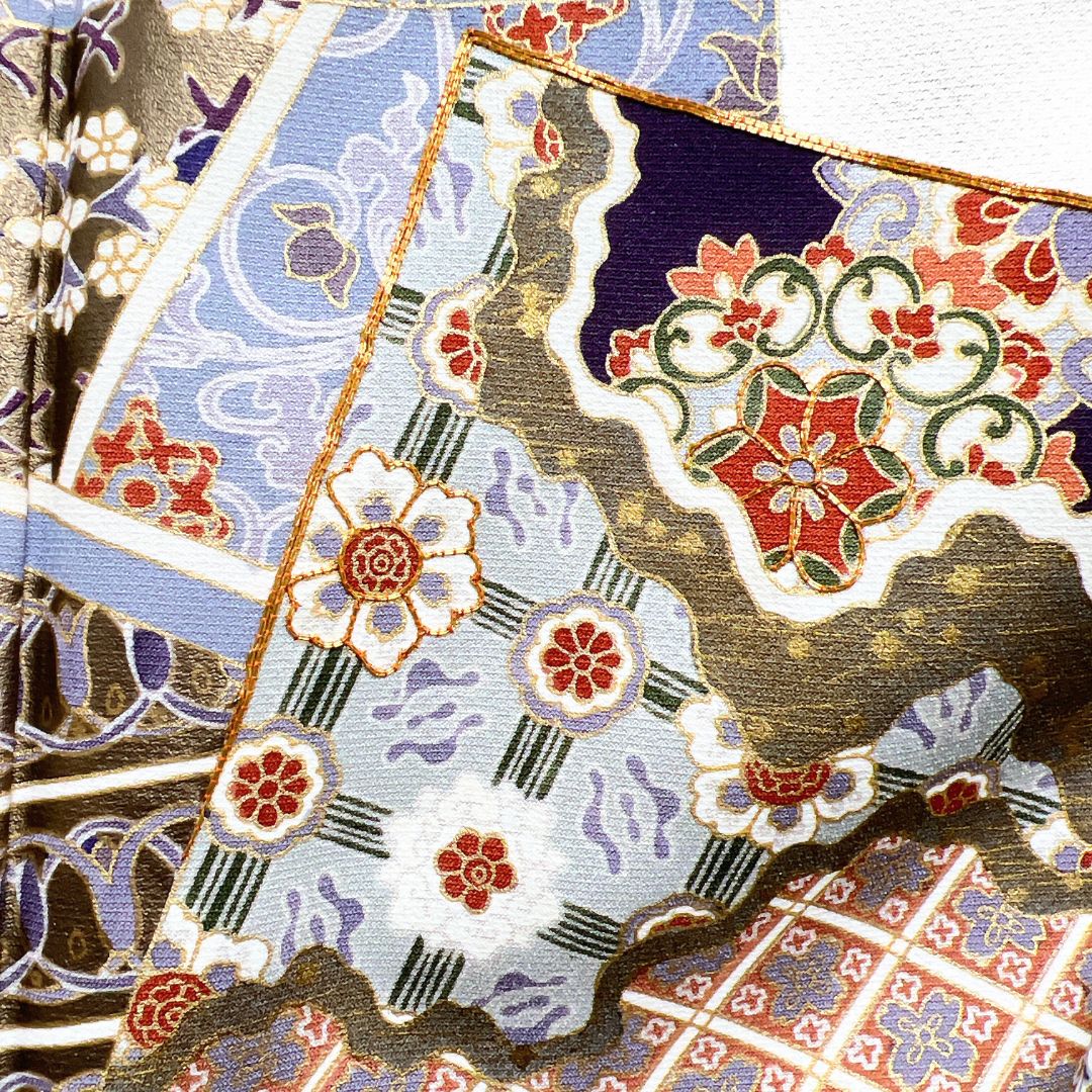 付け下げ 色留袖 金駒刺繍 金彩 色紙重ね 華紋 紋無し 着物 013b d