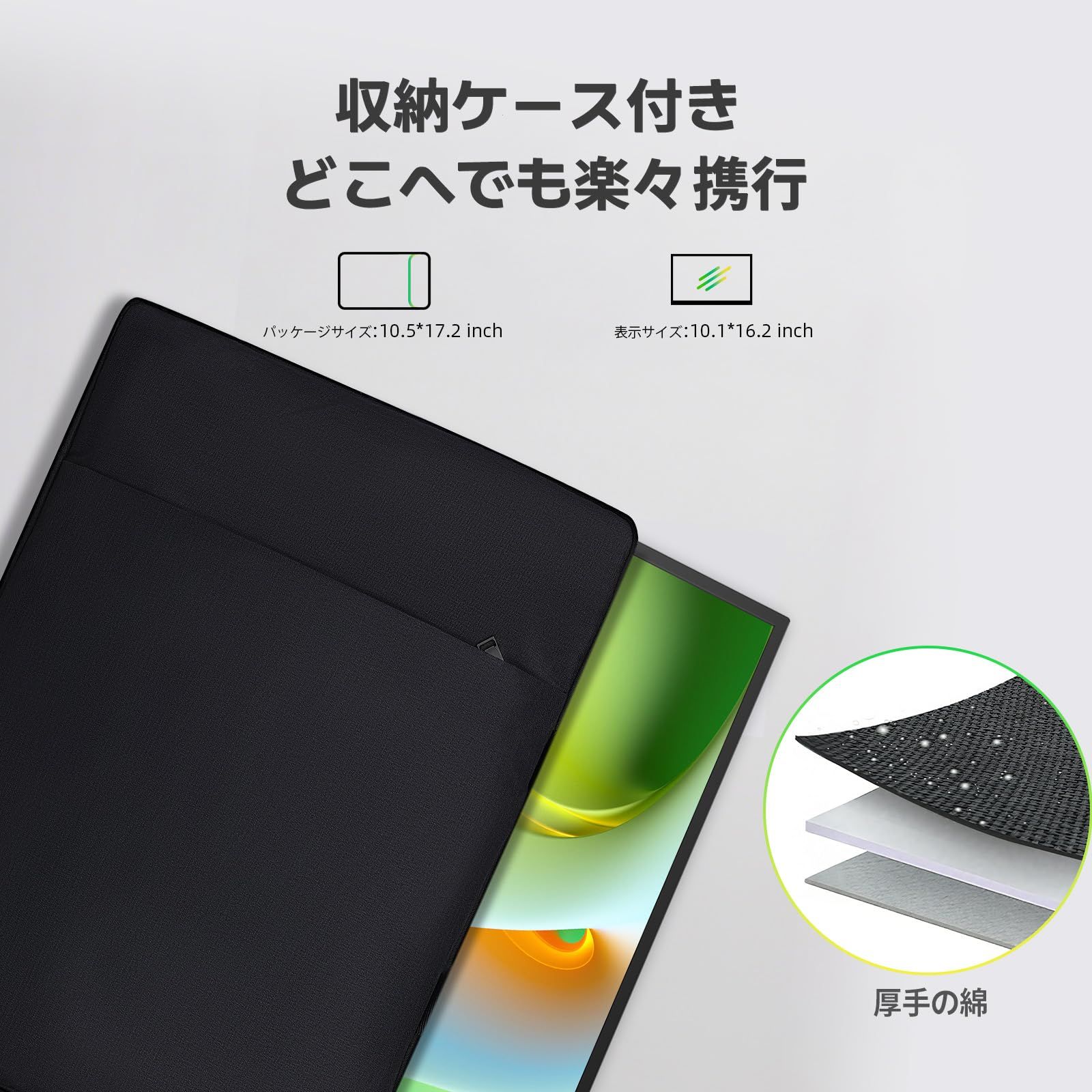 新品 モバイルモニター 15.6インチ 収納ケース付き Newsoul ポータブル