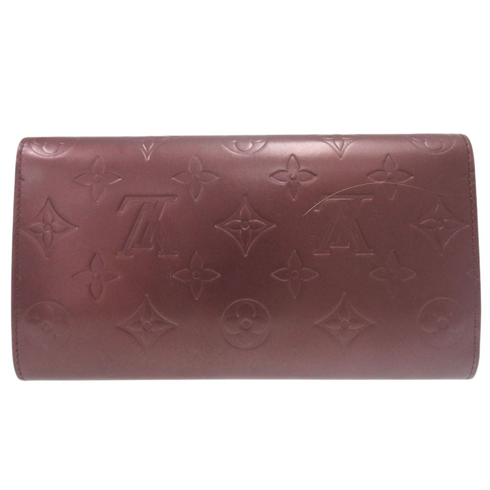 美品】ルイヴィトン モノグラムマット ワインレッド 三つ折り財布