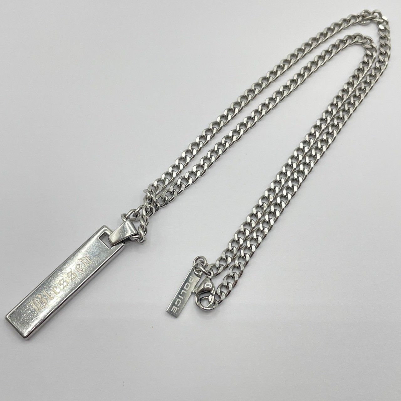 POLICE プレートネックレス Blessed 長さ約50cm 重量約24g SS ポリス 