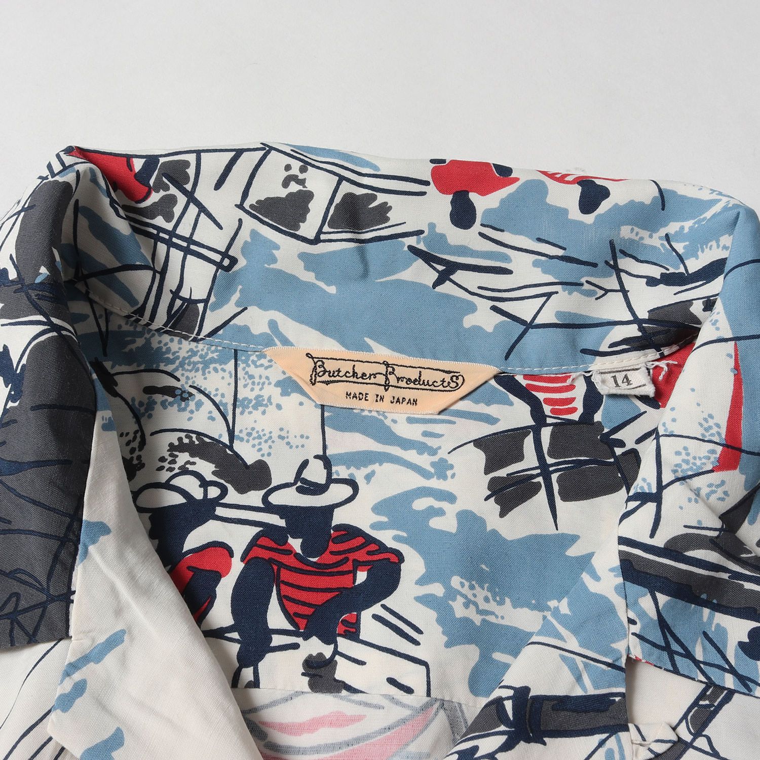 At LAST&CO アットラスト シャツ ブルー ホワイト サイズ:14 | BUTCHER