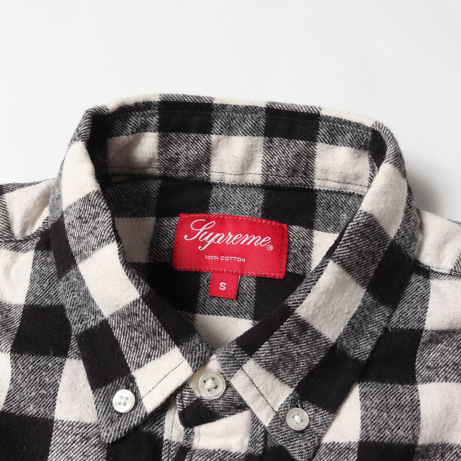 Supreme シュプリーム シャツ ブラック ホワイト 黒白 サイズ:S